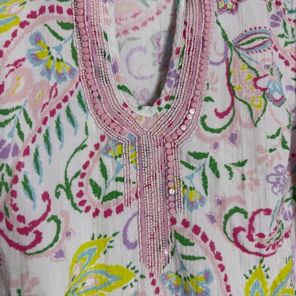 Talbots Aqua Club Gauze Caftan Cover-Up – Island Paisley – XS - Picture 5 of 7